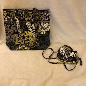 VERA BRADLEY “BAROQUE” TOTE BAG & MINI CROSSBODY